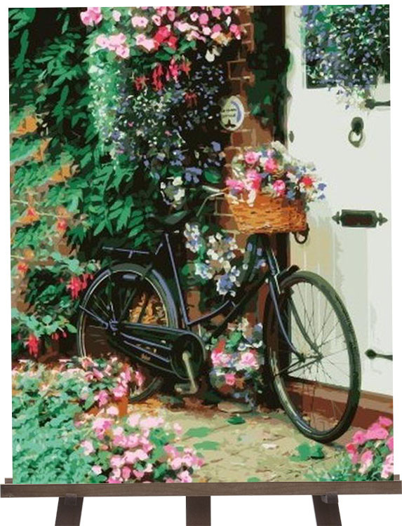 Картина по номерам "Велосипед с цветами"