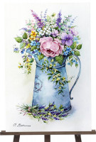 Картина по номерам &quot;Романтичный букетик в лейке&quot; 