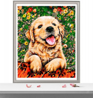 Алмазная мозаика &quot;Игривый щенок&quot;