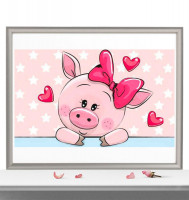 Алмазная мозаика &quot;Влюбленная свинка&quot;