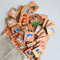 Мемори &quot;Мир животных&quot; в льняном мешочке